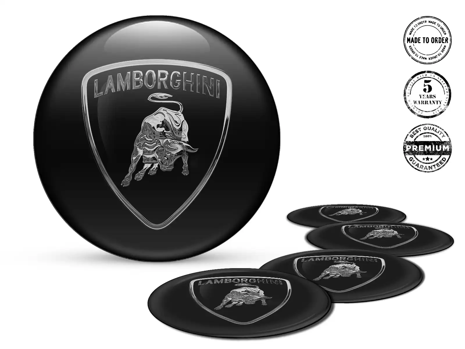 Lamborghini Pegatina de Rueda Logo Diseño de Resina Bombada